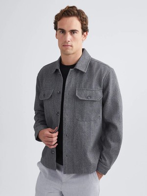 LC Waikiki Southblue Antrasit Regular Fit Uzun Kollu Erkek Gömlek Ceket