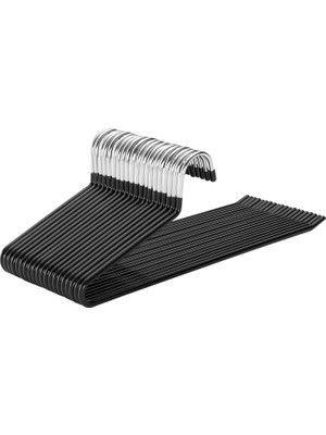 Songmics Pantolon Askıları, 20'li Set, Açık Uçlu, Çok Fonksiyonlu, Kaymaz, Siyah CRI004-20, 38 x 0,5