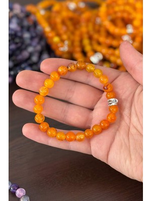 Tesbihkenti 8 mm Turuncu Akik Taşı Bileklik