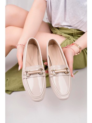 Aymood  Nude Rugan ( 1 cm Topuklu ) Küt Burunlu Burun