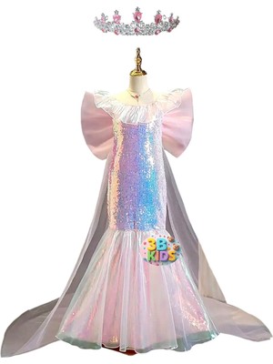 3b Kids Çocuk Abiye Prenses Mezuniyet Elbise+ Taç