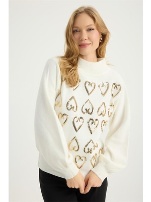 Home Store Dik Yaka Payetli Triko