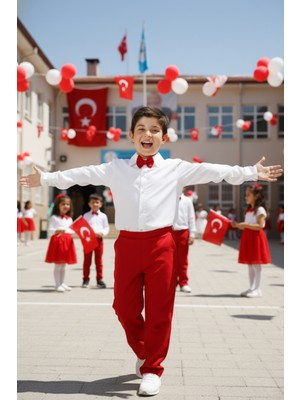 Erkek Çocuk Milano Papyonlu Alt Üst Takım 23 Nisan 29 Ekim 10 Kasım 19 Mayıs Gösteri Kıyafetleri