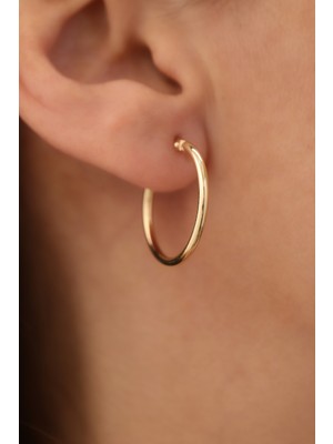 Yavuz Kuyumculuk 14 Ayar Altın Bombe Halka Küpe