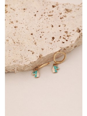 Yavuz Kuyumculuk 14 Ayar Altın Unicorn Sallantılı Halka Küpe