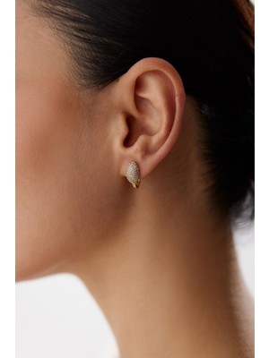 Yavuz Kuyumculuk 14 Ayar Altın Damla Taşlı Küpe