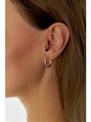 Yavuz Kuyumculuk 14 Ayar Altın Bombe Halka Küpe