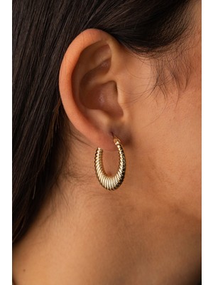 Yavuz Kuyumculuk 14 Ayar Altın Deniz Kabuğu Damla Küpe