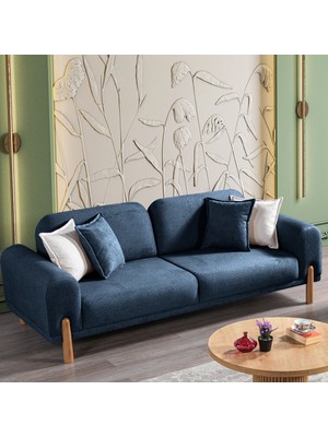 Eymense Class Bohem Üçlü Koltuk Lacivert