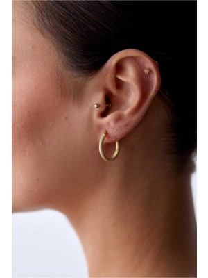 Yavuz Kuyumculuk 14 Ayar Altın Kalemli Küpe Orta