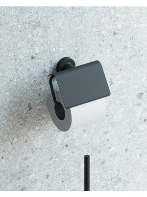 Sonia Tecno Black Tuvalet Kağıtlık - Mat Siyah
