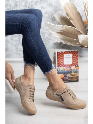 Konfores 2234 Anatomik Tabanlı Kadın Günlük Spor Babet Ayakkabı - NKT02234-VIZON-38