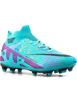Laliga La Liga K565 Çocuk Çoraplı Çim Saha Kramponu Turkuaz - Mor