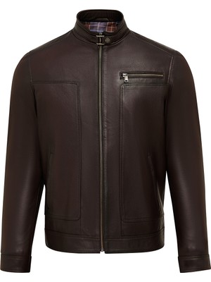 Derimod Felibe Erkek Kahverengi Deri Ceket 25WGE64321M