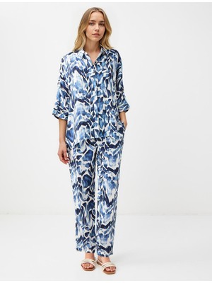 Jimmy Key Lacivert Normal Bel Normal Paça Desenli Dokuma Pantolon