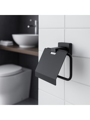 Gedy Atena Tuvalet Kağıtlık - Mat Siyah
