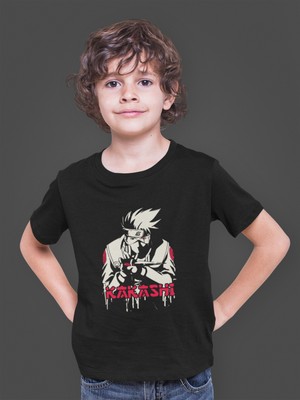 Bumeta Naruto Kakashi Red Anime Çocuk Tişört T-Shirt