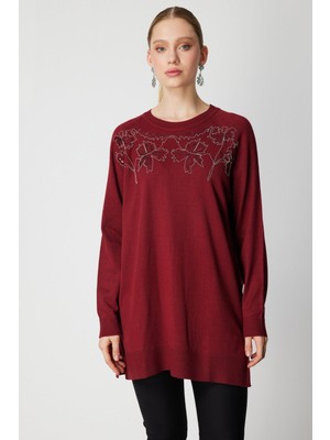 Eskişehir Mağazacılık 65387 Onteks Kazak Yaprak Desenli Zincirli Uzun