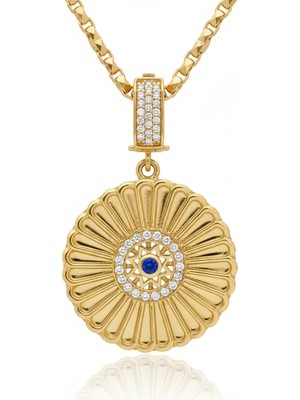 Nisera Jewellery Altın Mavi Minimal Altın Charm
