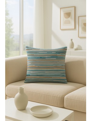 Premier Home Şerit Kadife Kırlent Kılıfı Yeşil V1 45X45