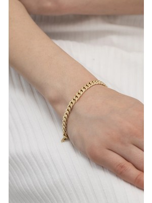 Nisera Jewellery Mat Parlak Gurmet Unisex Altın Bileklik