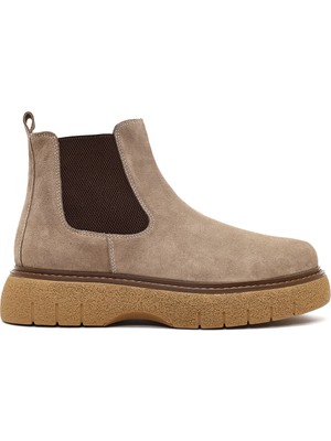 Derimod Erkek Vizon Kalın Tabanlı Süet Deri Chelsea Bot 25WFD650210
