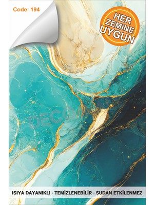 Decomall Suya Dayanıklı Mutfak Banyo Zemin Fayans Yapışkanlı Folyo Kaplama Laminasyonlu Code 194