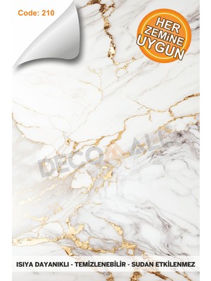 Decomall Suya Dayanıklı Mutfak Banyo Zemin Fayans Yapışkanlı Folyo Kaplama Laminasyonlu Code 210