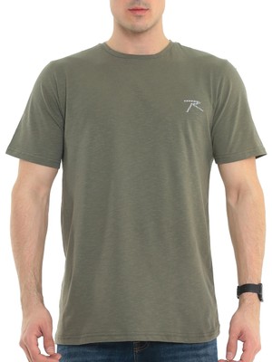 Raru %100 Pamuk T-Shirt Gravıs Haki