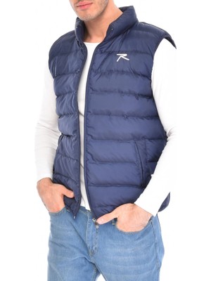 Raru Lacivert Şişme Yelek Hafif Rahat Elyaf Dolgulu Regular Kalıp Erkek Kullanımı İçin