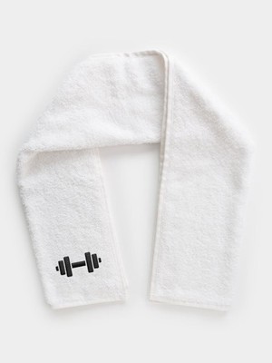 LIWOGY Dumbell Nakışlı Spor Havlusu / Gym Havlusu / Pamuklu