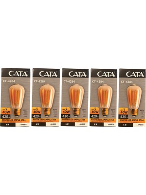 Cata CT-4284 6W Rustik LED Ampul Amber 5li Paket