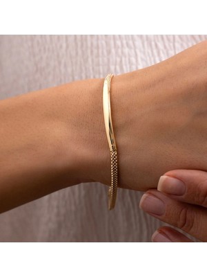 Nisera Jewellery Italyan Plaka Altın Künye Altın Bileklik