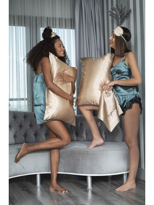 For You Moda 5'li Uyku Gözlüklü Şampanya Yastık Kılıfı Seti