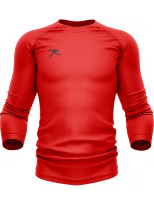 Raru Extra Stretch Baselayer T-Shirt Kırmızı Uzun Kollu Slim Fit Spor İçlik