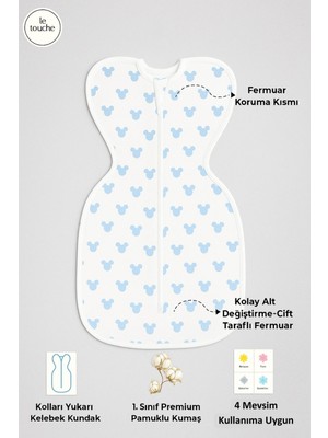 Le Touche Bebek Kundak– Yenidoğan Kendi Kendini Yatıştıran Kundak – Erkek Kız Bebek Uyku Tulumu