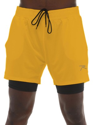 Raru Unisex Şort Pan Sarı