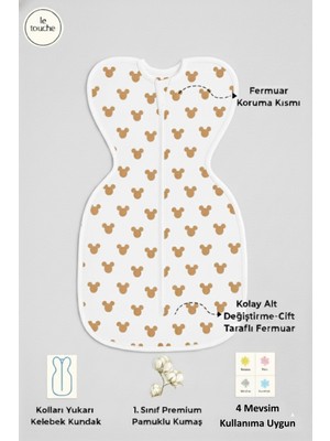 Le Touche Bebek Kundak– Yenidoğan Kendi Kendini Yatıştıran Kundak – Erkek Kız Bebek Uyku Tulumu