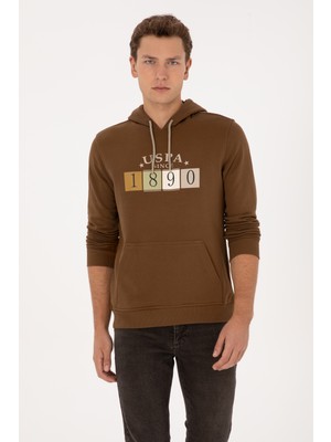 U.S. Polo Assn. Erkek Regular Fit Kapüşonlu Haki Sweatshirt 50316364-VR027