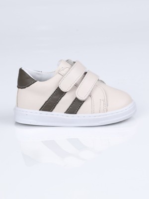 World Kids Ciko Hakiki Deri Ilk Adım Ayakkabısı Bej-Yeşil - 20