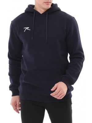 Raru Pamuklu Kapüşonlu Kalın Basic Sweatshirt Lepıdus Lacivert
