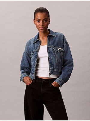 Calvin Klein Kadın Denim Cropped Ceket