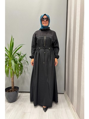 Clande Belden Bağcıklı Elbise Siyah 5009