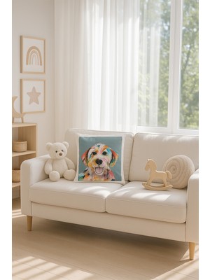 Premier Home Köpek Deseneli Kırlent Kılıfı Turkuaz V1 45X45