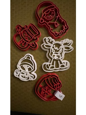 Antilop 5’li Yılbaşı Temalı  Kurabiye Kalıbı Seti – Noel Figürleri