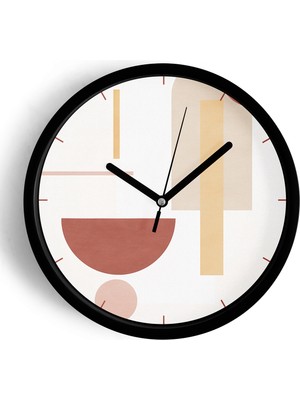 JHAAR Soyut - Bohem - Geometrik Temalı Modern Duvar Saati - 30CM - Önü Camlı Siyah Kasa - Sessiz Mekanizma