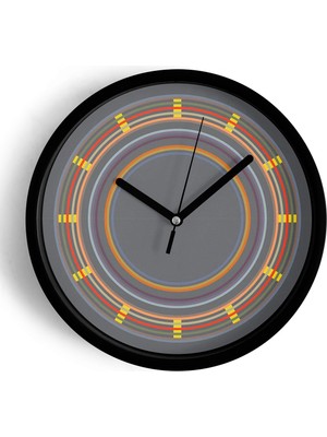 JHAAR Soyut - Geometrik Temalı Modern Duvar Saati - 30CM - Önü Camlı Siyah Kasa - Sessiz Mekanizma