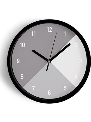 JHAAR Soyut - Geometrik Temalı Modern Duvar Saati - 30CM - Önü Camlı Siyah Kasa - Sessiz Mekanizma