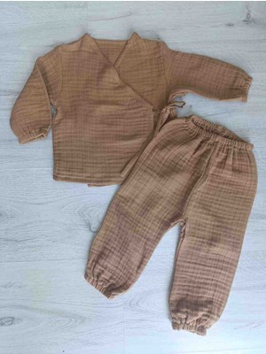 melosh Bebek Alt Üst Müslin Takım / Şapka Eldiven Takımı/hastane Çıkışı