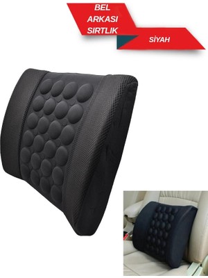 Replax Araç Otomobil Bel Sırt Arkası Ortopedik Yastık Siyah